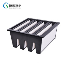 China Made Factory Manufacture High Efficiency ABS Frame Low Resistance V Bank Filter